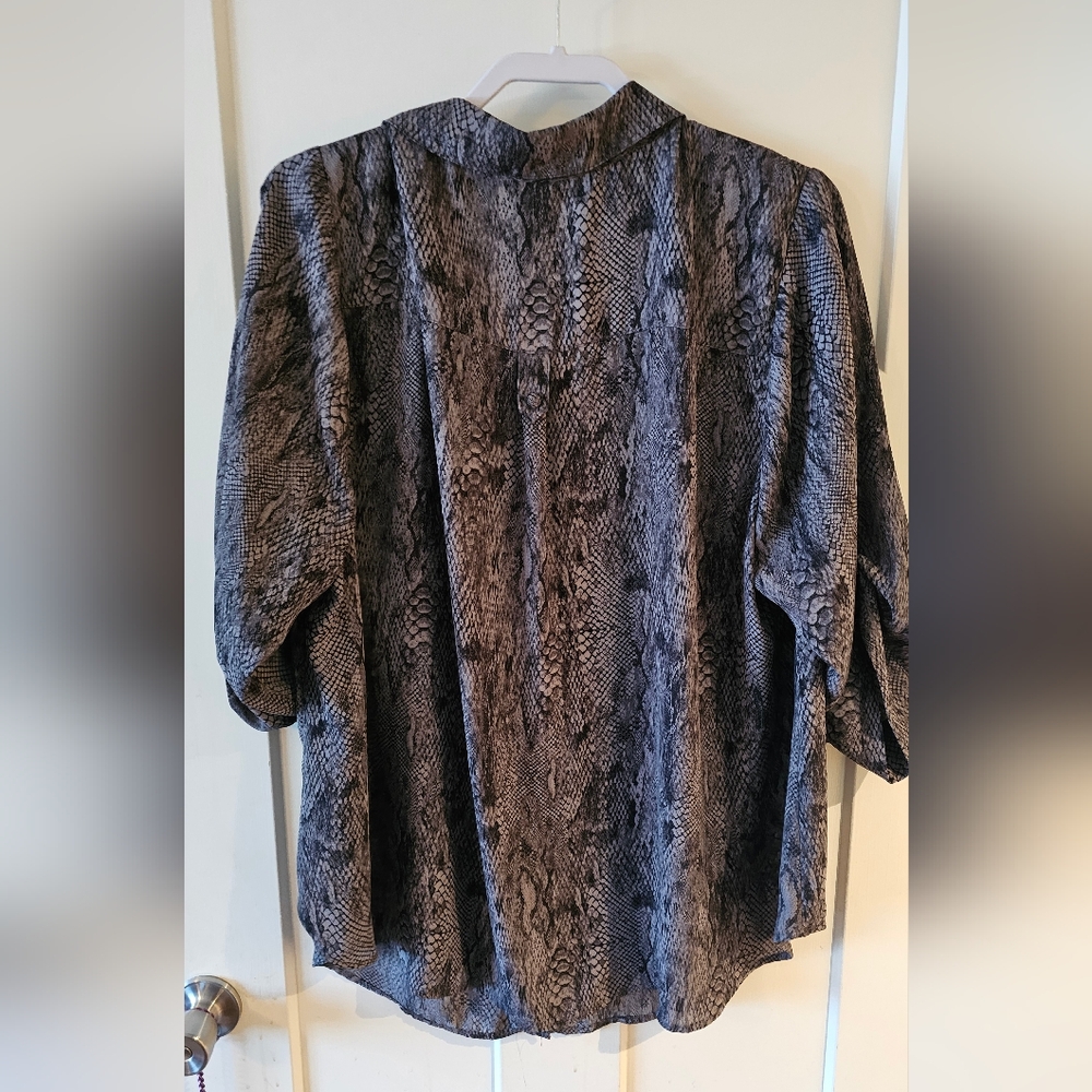 Torrid Snake Skin Pattern Button Down - image 4